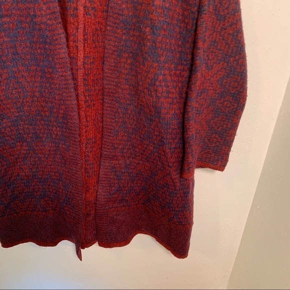 Old Navy Heavy Cardigan Coat Table Wine Red Blue - Picture 5 of 14